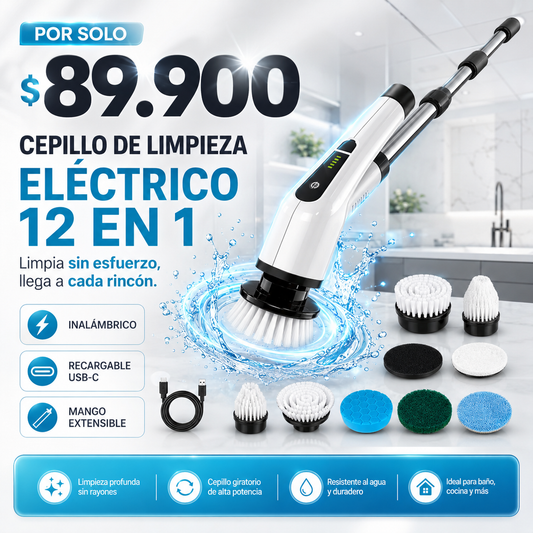 Cepillo De Limpieza Electrico 12 En 1