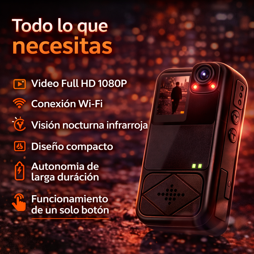 📹 Mini Cámara Corporal 1080P – Tu Testigo Silencioso en Cualquier Situación