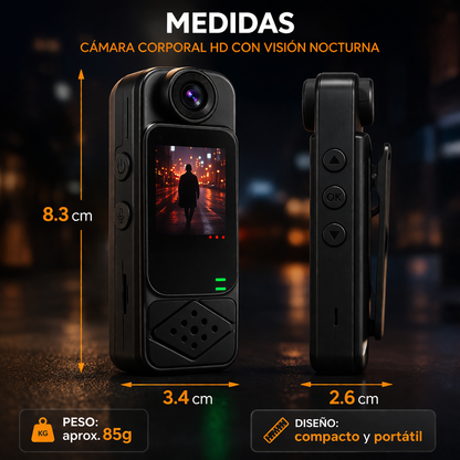 📹 Mini Cámara Corporal 1080P – Tu Testigo Silencioso en Cualquier Situación