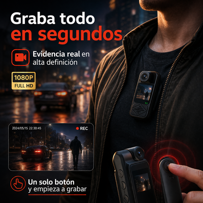 📹 Mini Cámara Corporal 1080P – Tu Testigo Silencioso en Cualquier Situación